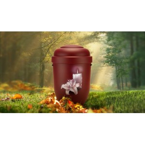 Biodegradable Cremation Ashes Funeral Urn / Casket - FLOWERING ORCHID & BURNING CANDLE